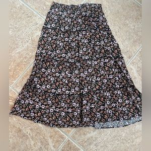 Floral Cotton MIDI Skirt
